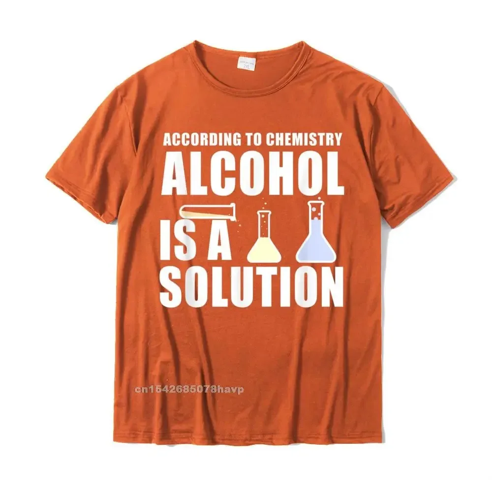 Funny Chemistry Nerd Science Alcohol Solution T-Shirt Cotton Tops Tees For Men Casual T Shirts Print Rife