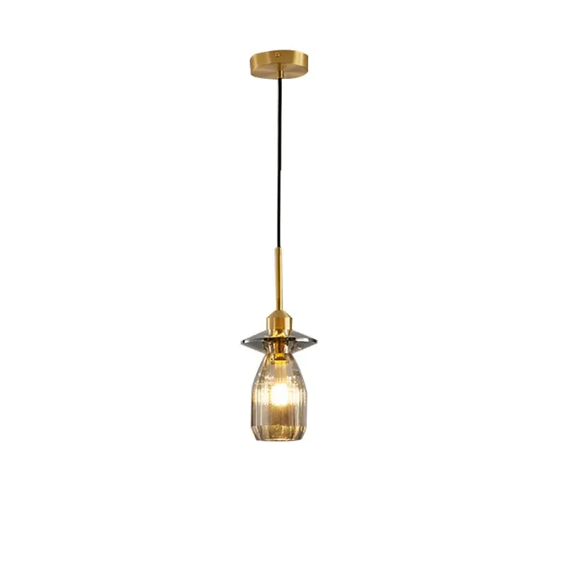 

Simple crystal chandelier All copper light luxury bedside chandelier Nordic restaurant dining table bar lamp