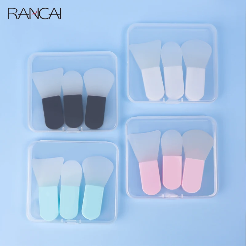 Brochas de maquillaje para el cuidado de la piel, 3 piezas, SPA, máscara Facial de silicona profesional, limpiador Facial, masajeador, herramientas de belleza