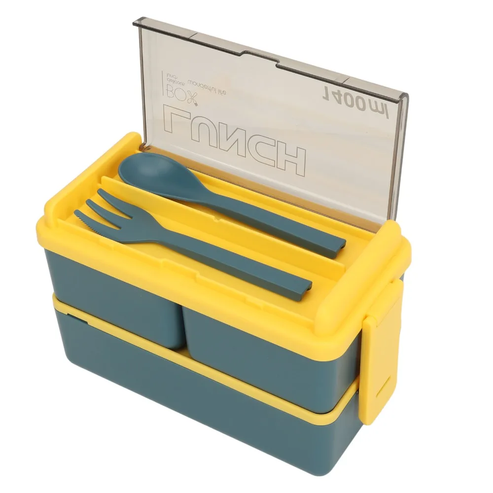 Portable Double Layer Lunch Storage Container 3 Containers Thermal Lunch Box Compartment Lunch Box For Office