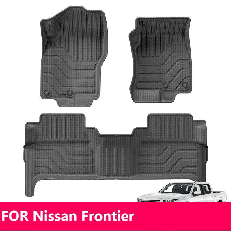 

Nissan Frontier 2022-2024 Всепогодные напольные коврики TPE 3D Черные автомобильные напольные коврики для левого руля