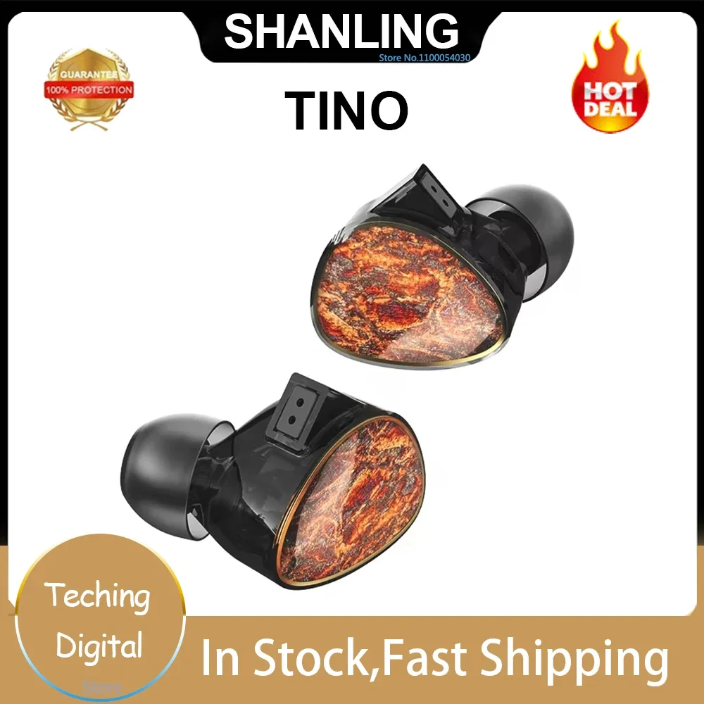 Original SHANLING TINO Dual Dynamic Driver in-Ear Earphone IEM Hi-Res Audio Earbuds 0.78mm Modular Cable Connector Wired Headset