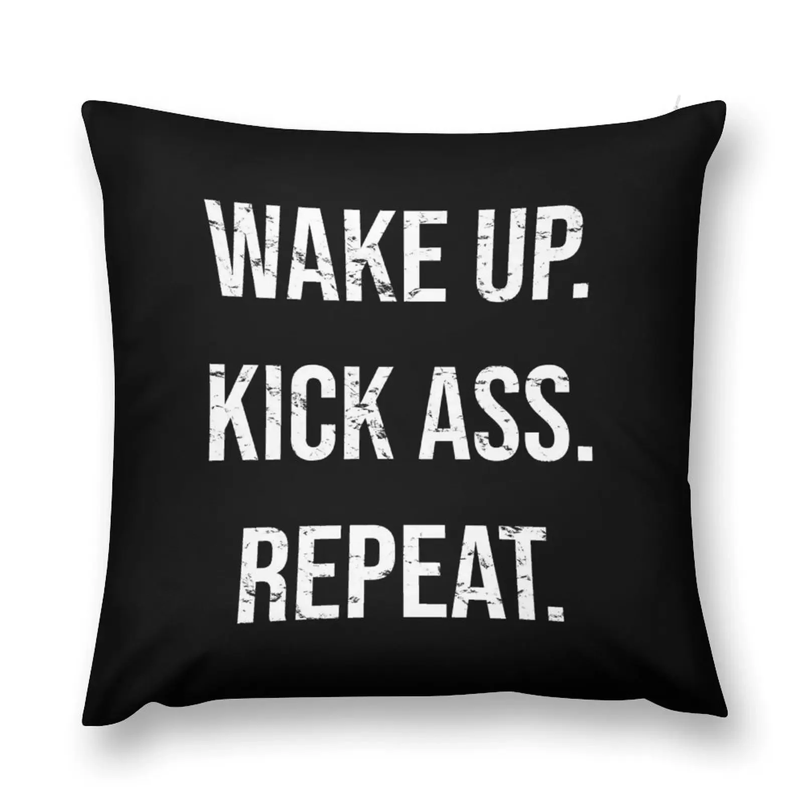 

WAKE UP. KICK ASS. REPEAT. Throw Pillow Anime Christmas Throw Pillows Covers Embroidered Cushion Cover pillow