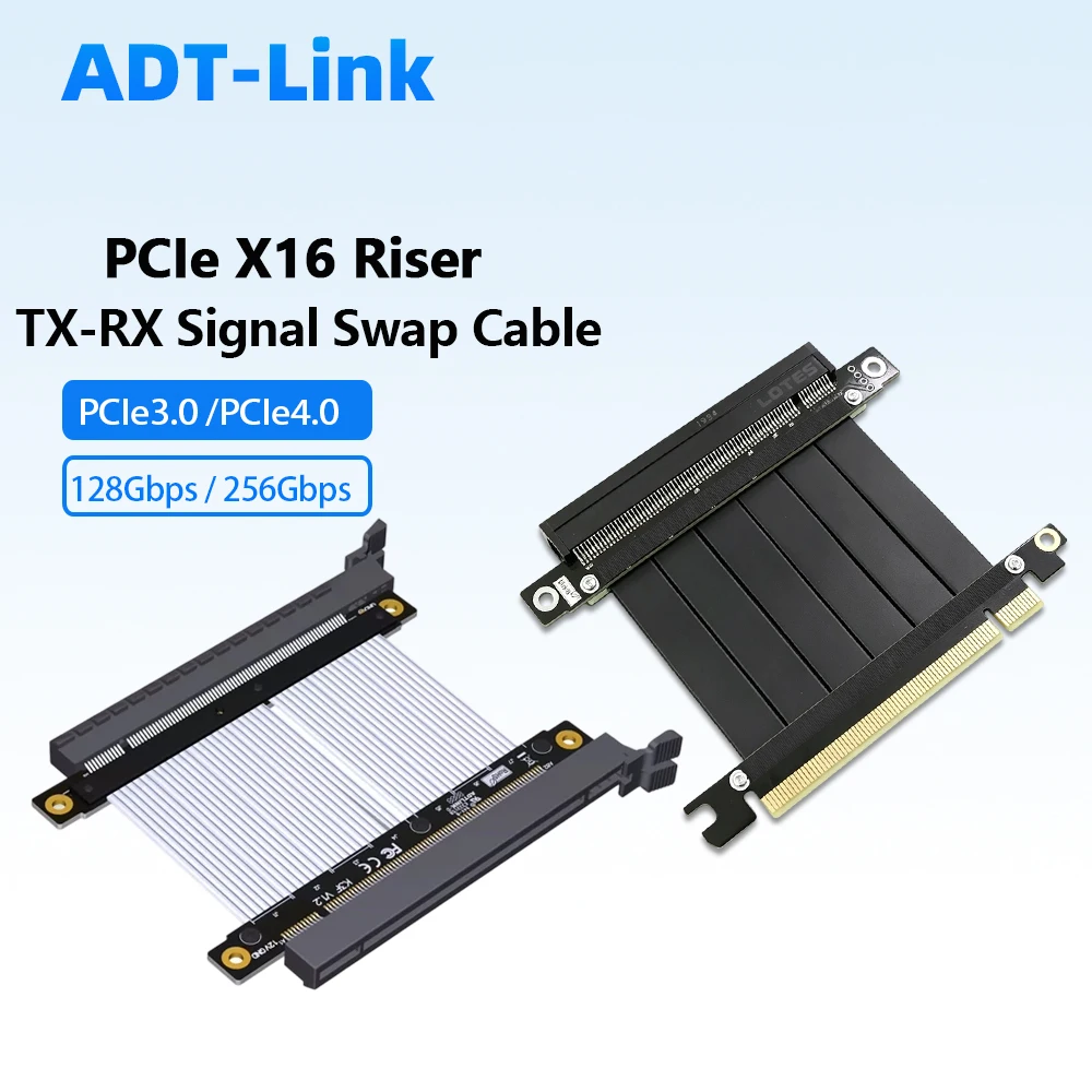 PCIe X16 TX-RX Signal Swap/Straight Riser Male To Male/Female To Female Gen3 Gen4 High Speed Extension Cable for GPU Server