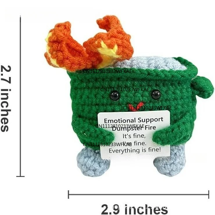 2PCS Emotional Support Crochet Dumpster Cute Room Decoration Gifts