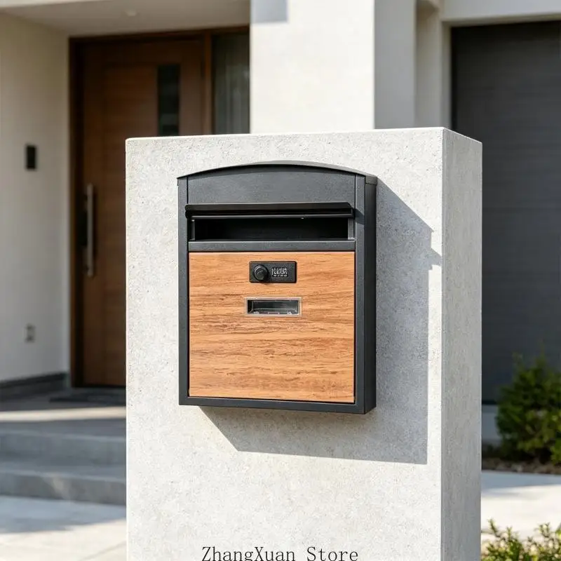 Wandmontierter Briefkasten aus Metall mit Zahlenschloss, Schlitzöffnung und Sichtfenster für Post und Formular 3XUF Home – Detail 10