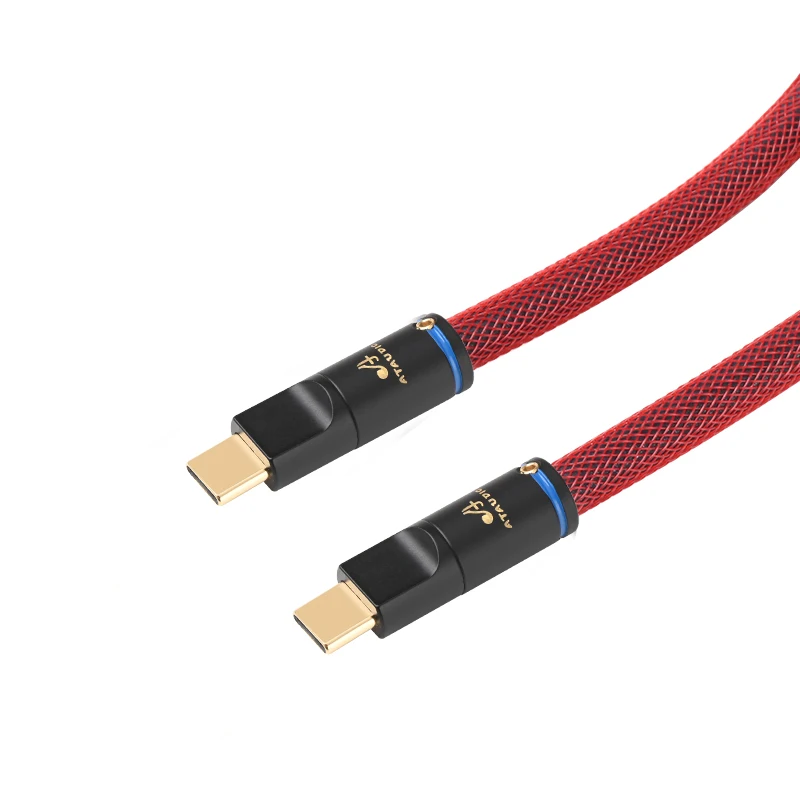 ATAUDIO HiFi USB Audio Kabel Hi-end Reinem Silber USB A zu B DAC Decoder Verstärker Audio Signal Linie Typ C zu B Sound Auto Kabel 4