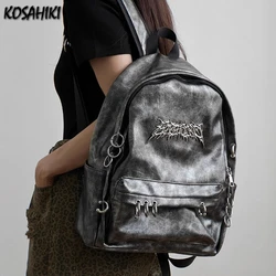 Personality Punk Gothic Women Backpack Y2k Aesthetic Trendy Vintage Schoolbags All Match Fashion Casual Backpacks for Students