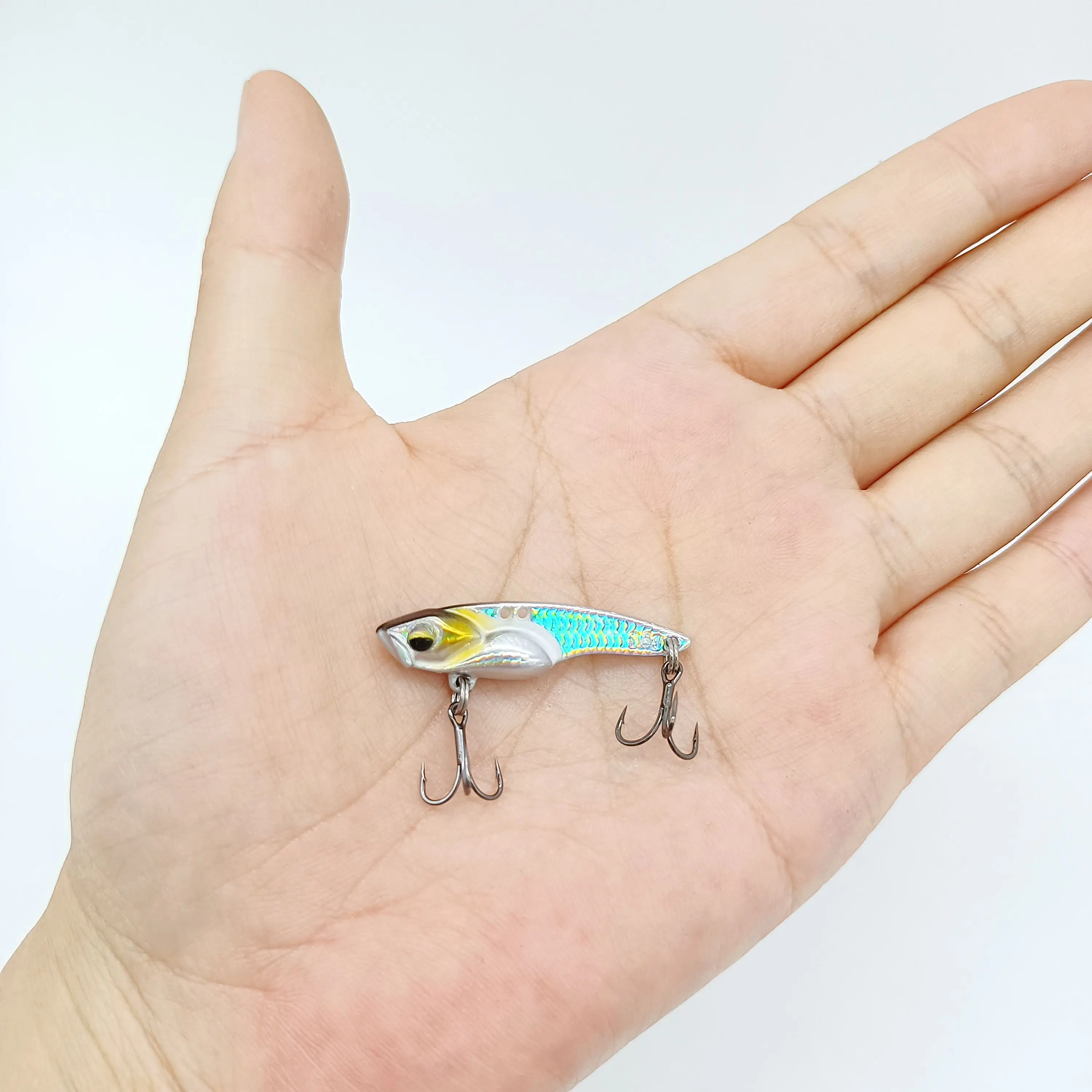 DUODUOYU 1PCS Metall VIB Jig Angeln Locken 3,5g/5g/8g Künstliche Löffel Spinner Sinking vibetion Drillinge Pesca Angelgerät – Detail 5