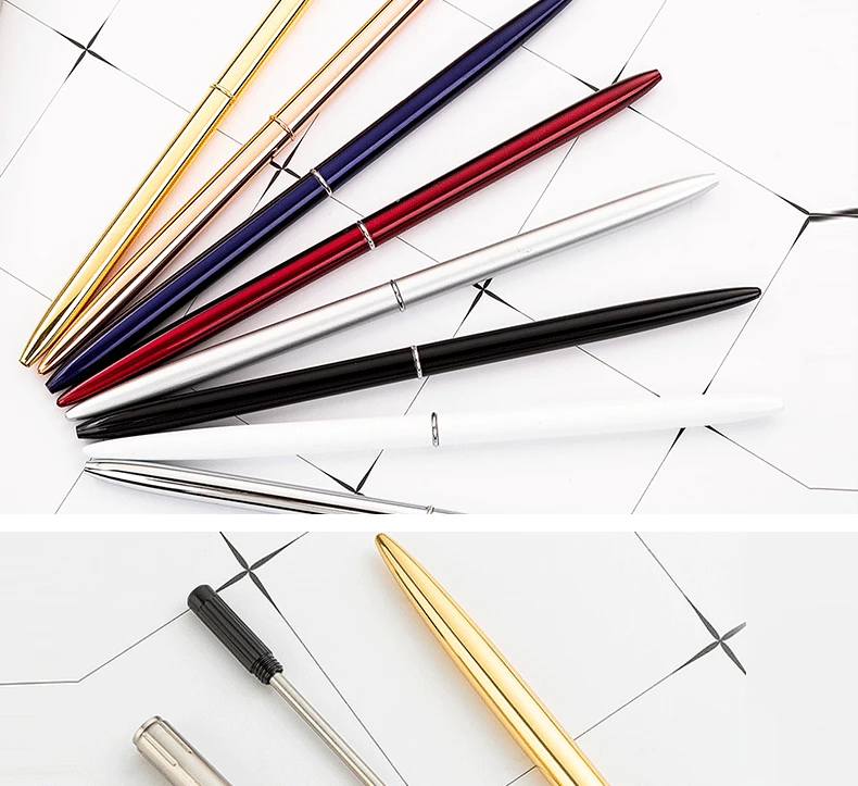 Metall-Kugelschreiber, schwarze Tinte, schlanker, leichter, glatter Schreibstift, für Business, Büro, Lehrer, Studenten, Hochzeitsgäste – Detail 8