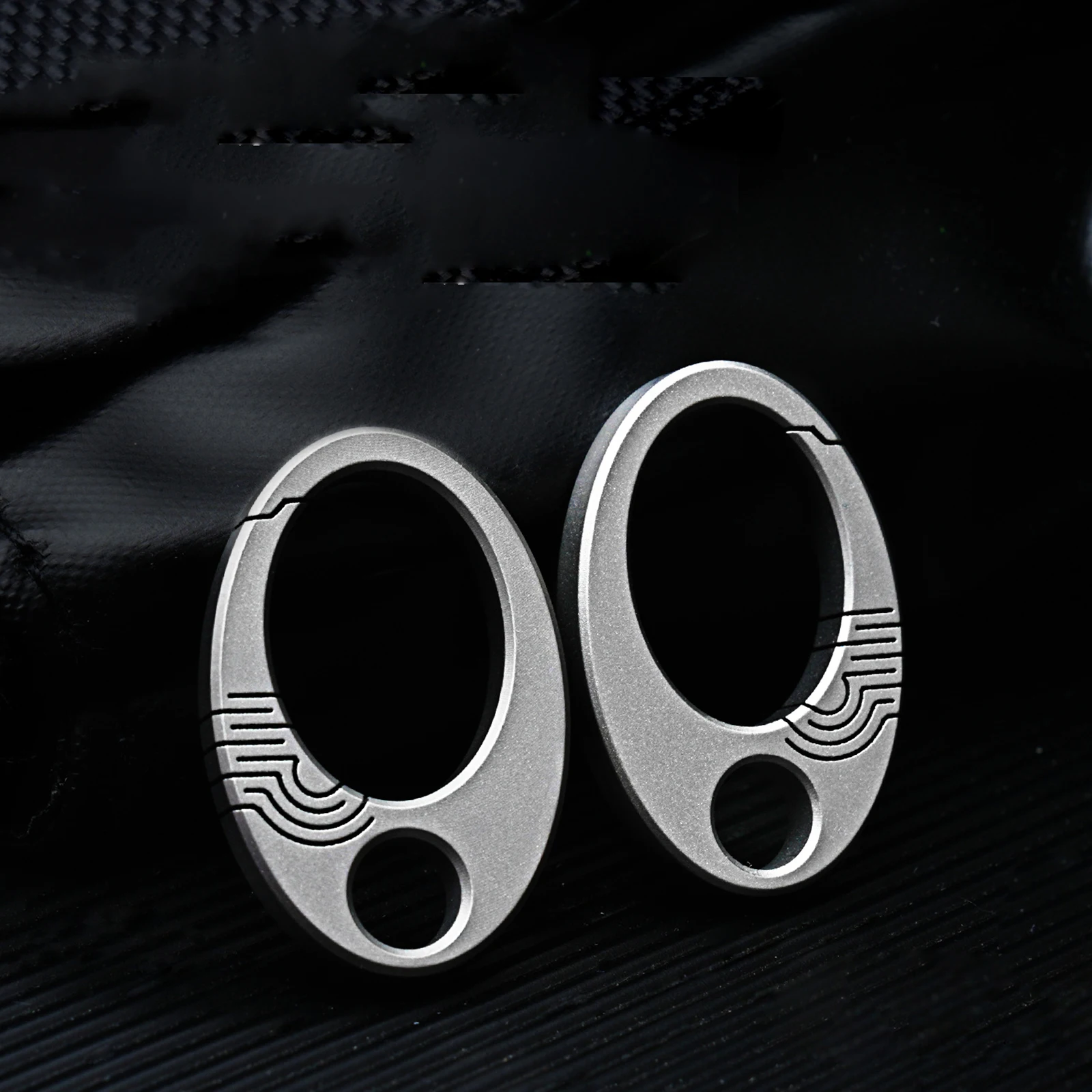 Titanium 30mm Oval Carabiner Keychain - Mini EDC Snap Clip