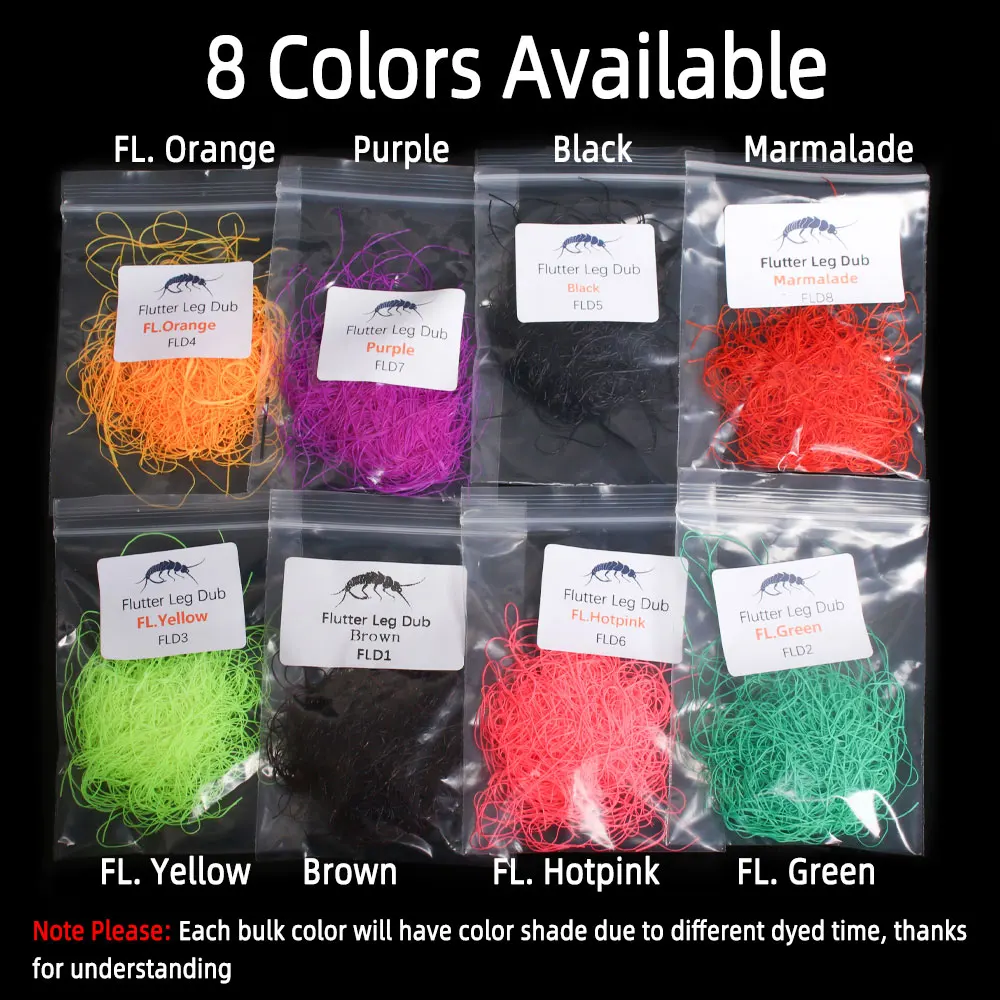 2g/Pack Silicone Flutter Leg Dub Fly Tying Material Soft Rubber Legs For Tying Nymphs Stonefly Wet Flies Trout Fishing Lures