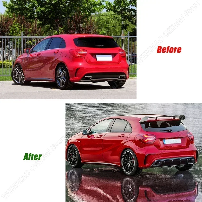 Rear Trunk Roof Spoiler Wing ABS Body Trim Gloss Black For Mercedes Benz A Class W176 W177 GLA X156 GLA45 H247 GLA180 2013-2023+