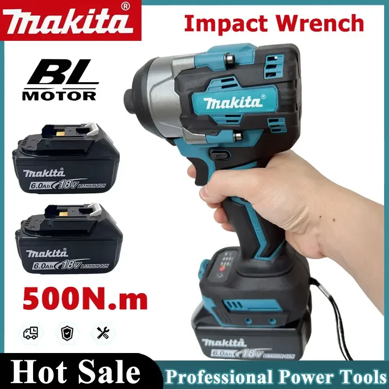 

Бесщеточный аккумуляторный ударный гайковерт Makita 18В, 500 Нм, с высоким крутящим моментом, для строительных работ и ремонта крупного оборудования