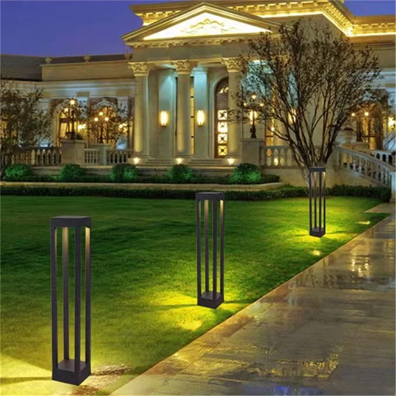 AFRA Nordic Modern Outdoor Lawn Lamp Black Light LED casa impermeabile per Villa Path Garden