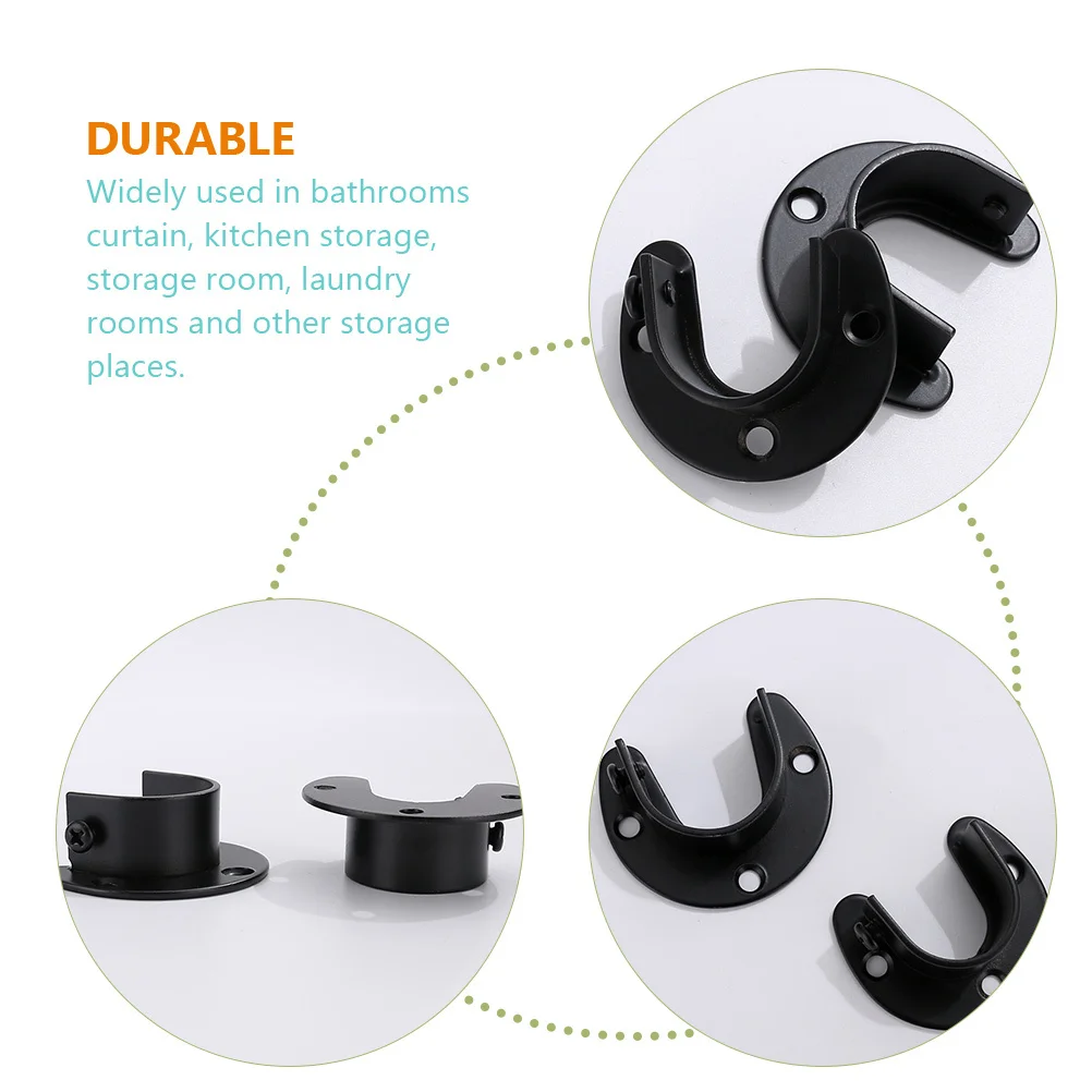 

2Pcs Closet Rod Bracket Rust Resistant Shower Curtain Holder for Wall Mounting in Bathroom Closet Balcony Clothes Shop