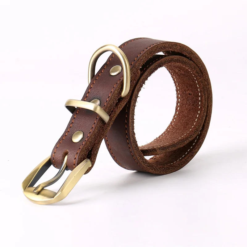 custom pet durable soft leather collar with metal buckle for small medium large dogs