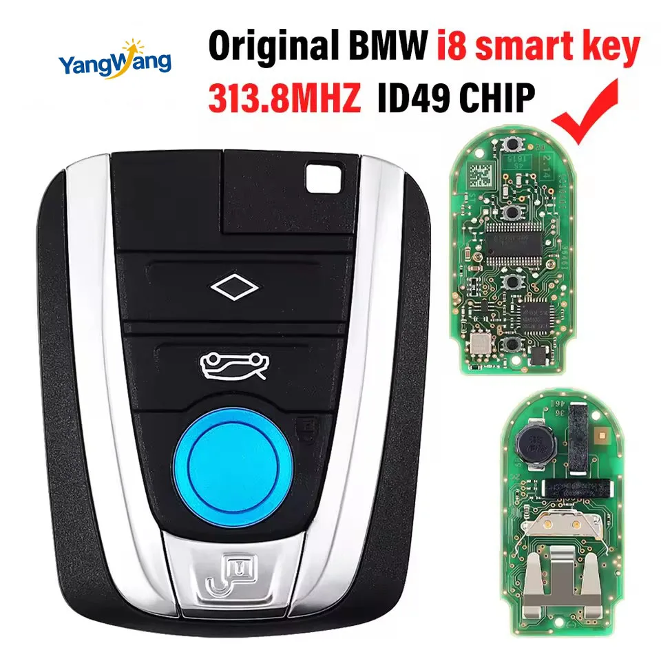 

YangWang For BMW i3 i8 Car Original Smart Remote Key 314.0/434MHz ID:49CHIP keyless go CAS4 PCF-7953P 4Button FCC:NAG IDGNG3