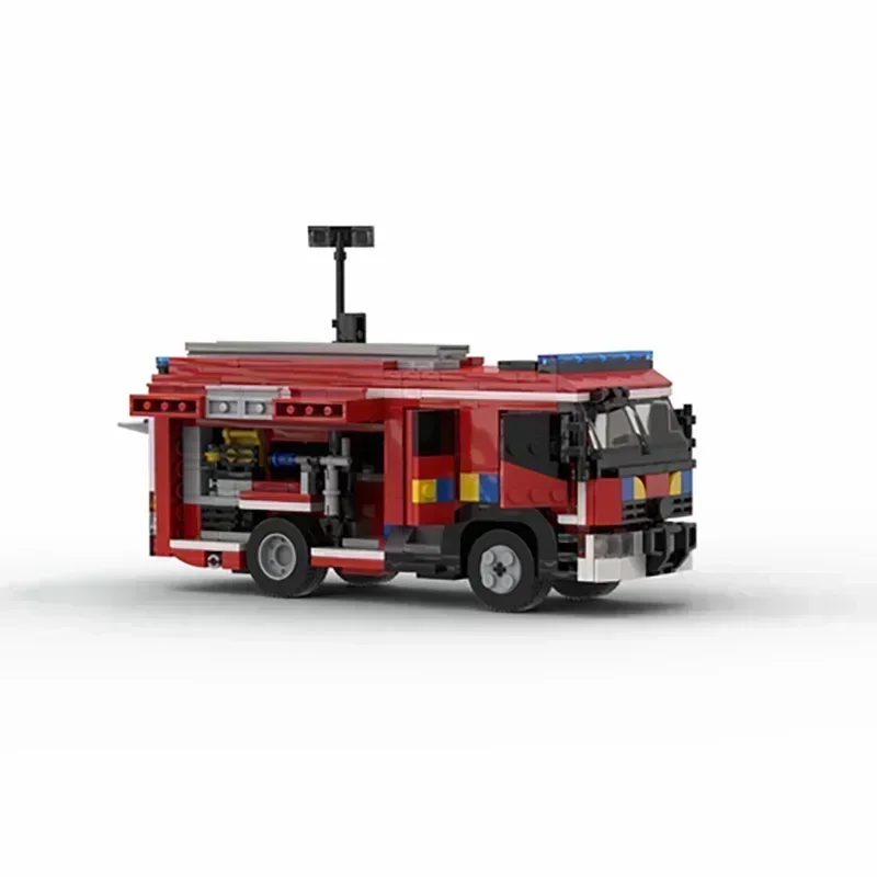 City Car Model Moc Building Bricks Belgian Fire Truck Engine Technology Modular Blocks Gifts Christmas Toys DIY Sets Assembly