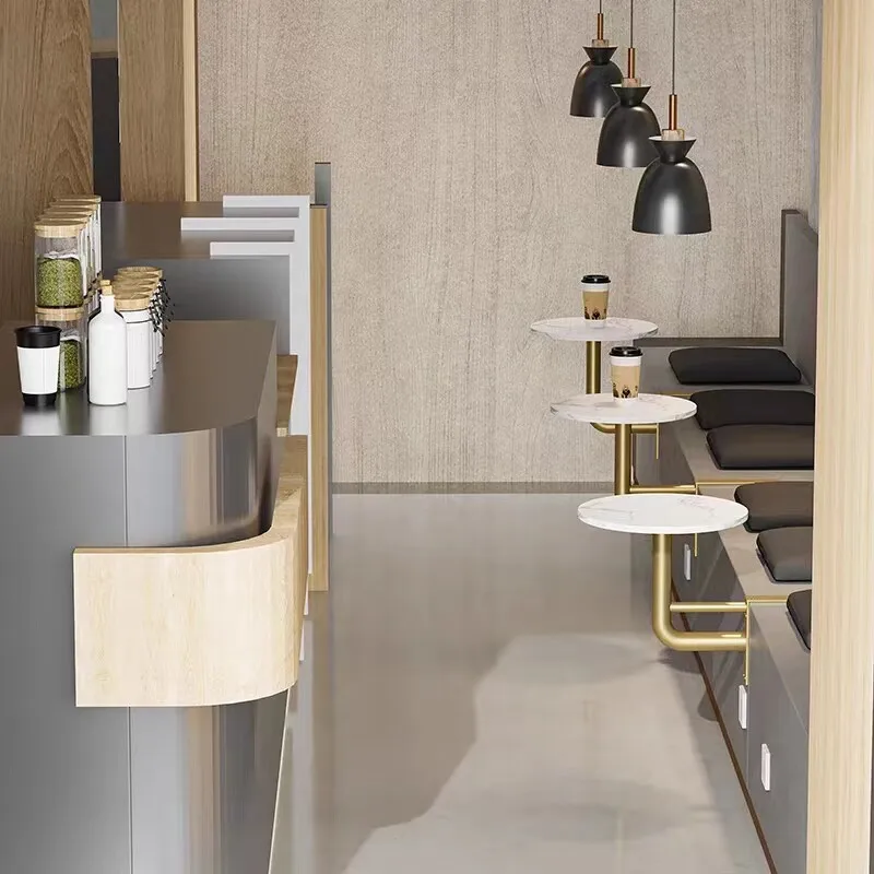 Minimalist Wall Mounted Bar Tables Commercial Small Round Table for Coffee Shop Dining Table Space