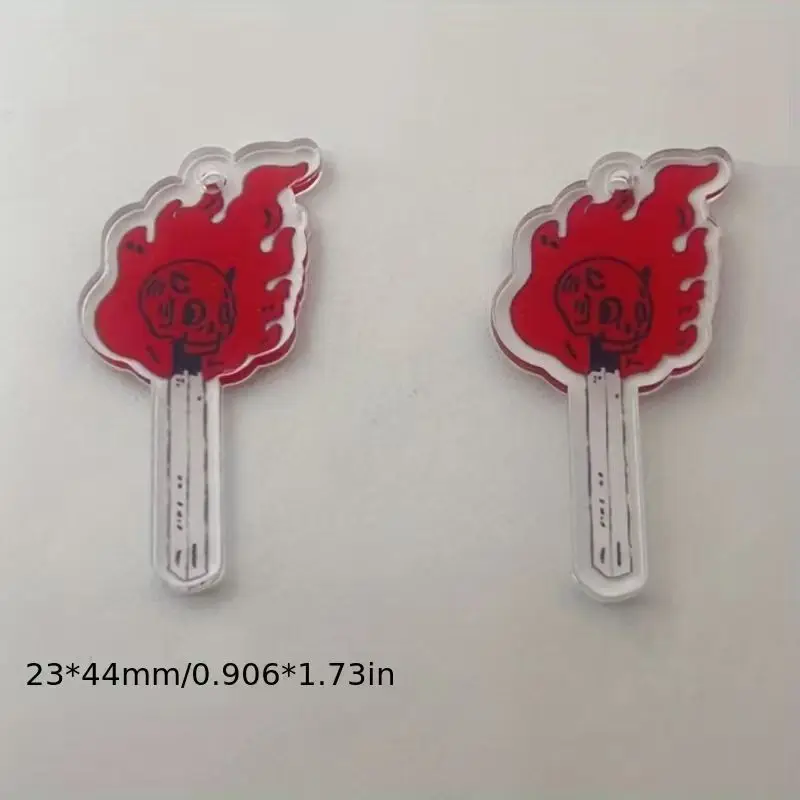 10pcs acrylic skull pendant, DIY jewelry making earrings necklace keychain accessories view 6