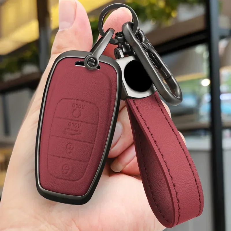 

Zinc Alloy Car Key Cases 4 Buttons Remote Control Protector Cover Car-Styling Accessories For Red Flag H5 FAW Red Flag H6