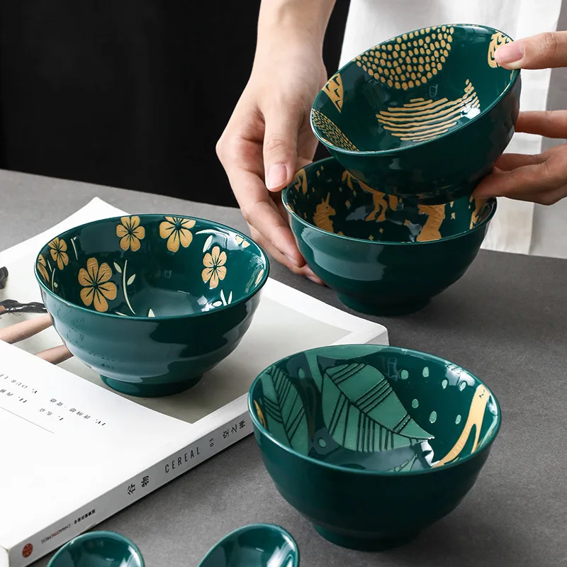 

4.5-inch Cherry Blossom Threaded Bowl,Underglaze Colored Ceramic Bowl Hand-painted Relief Soup Bowl,Heat-resistant Can Microwave