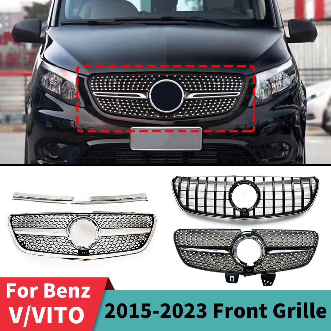

Mercedes Benz Vito,suitable for V W447 2015-2023,V250 V300 V260 diamond style front grille bumper intake grille body kit