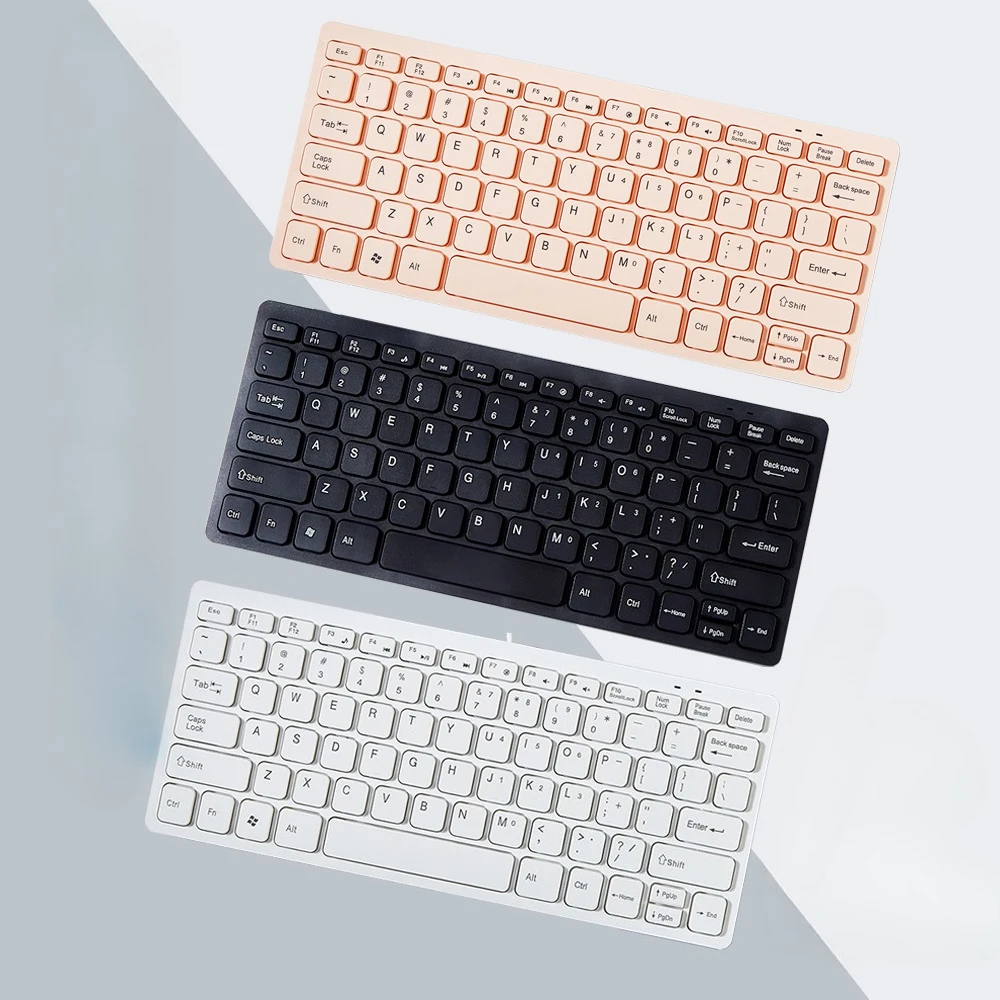 

Новая внешняя клавиатура для ноутбука, проводная USB-настольная компьютерная 78-клавишная внешняя маленькая шоколадная клавиатура