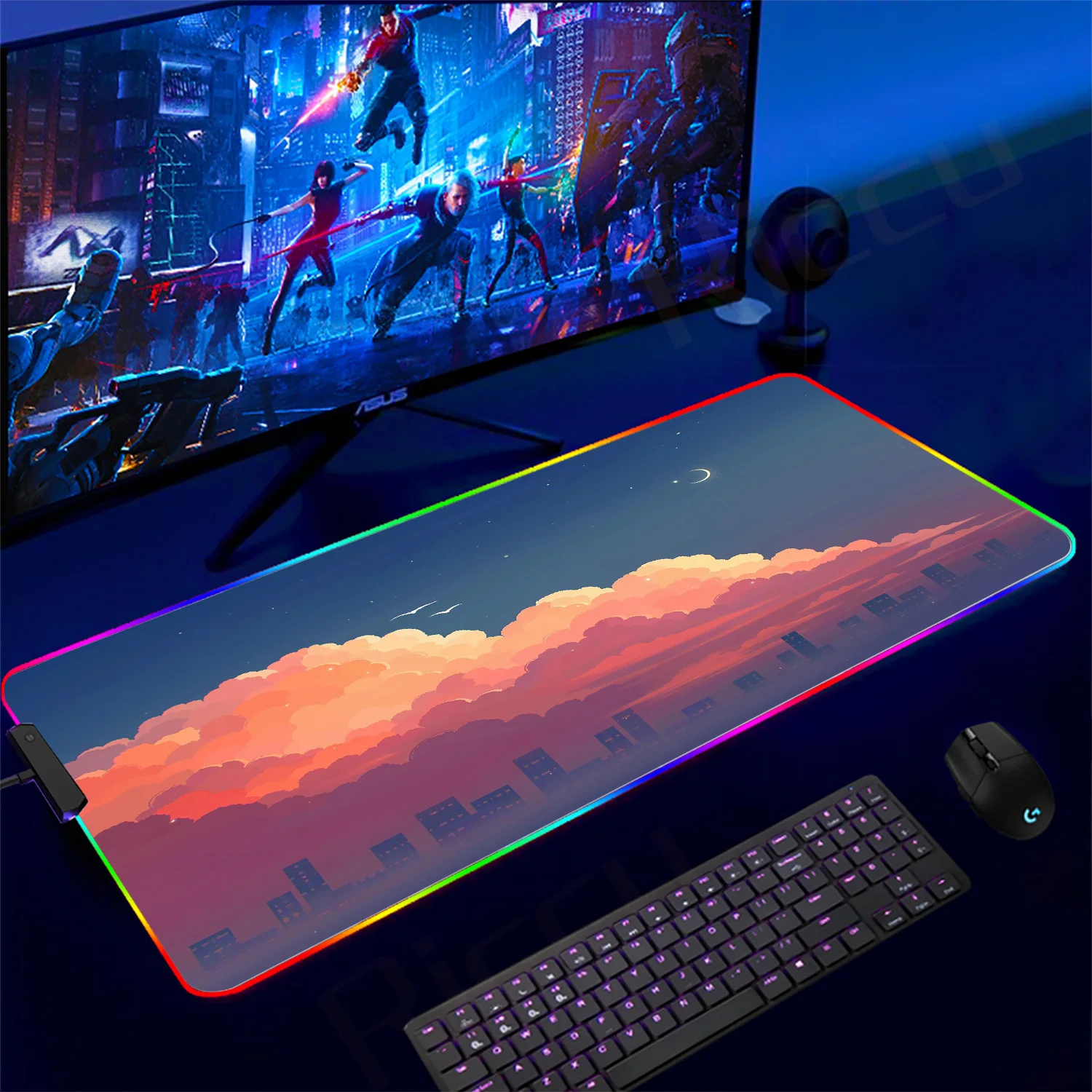 

90x40 Pink Cloud Mouse Pad Gamer Mousepad Gaming Extended Mousepad Cute XXL Mouse Mat Large Keyboard Mat Computer Desk Pad RGB