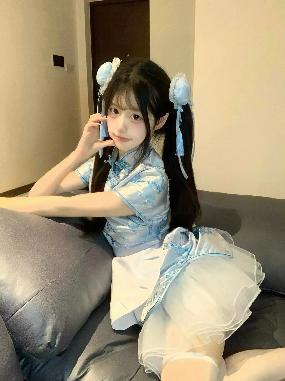 Nuevo Chino Sle Dr loween Cisas Cosplay orm suave chica falda de sirvienta ort uso diario