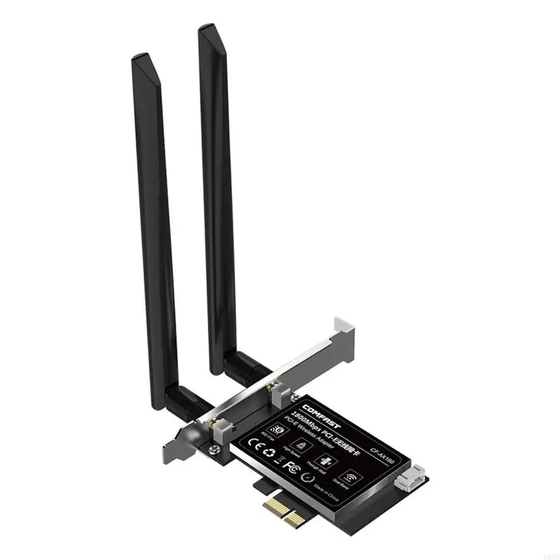 N84B AX180 Desktop PCI-E WiFi6 Wireless Card 1800M Dual Band WiFi6 Gigabit Ethernet Lan Adapter WIFI Antennes