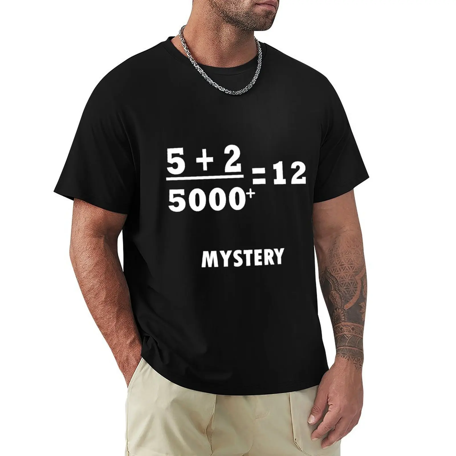 

5 +2 Divided by 5000+ = 12 Mystery T-Shirt luxury designer quick-drying funny costumes affliction shirts tee shirts for men