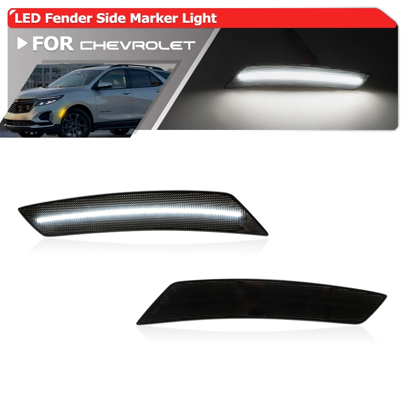 

2x S ​ Модернизированный белый/янтарный бампер, замена крыла для Chevrolet Equinox 2022 2023 2024, светодиодные боковые габаритные фонари