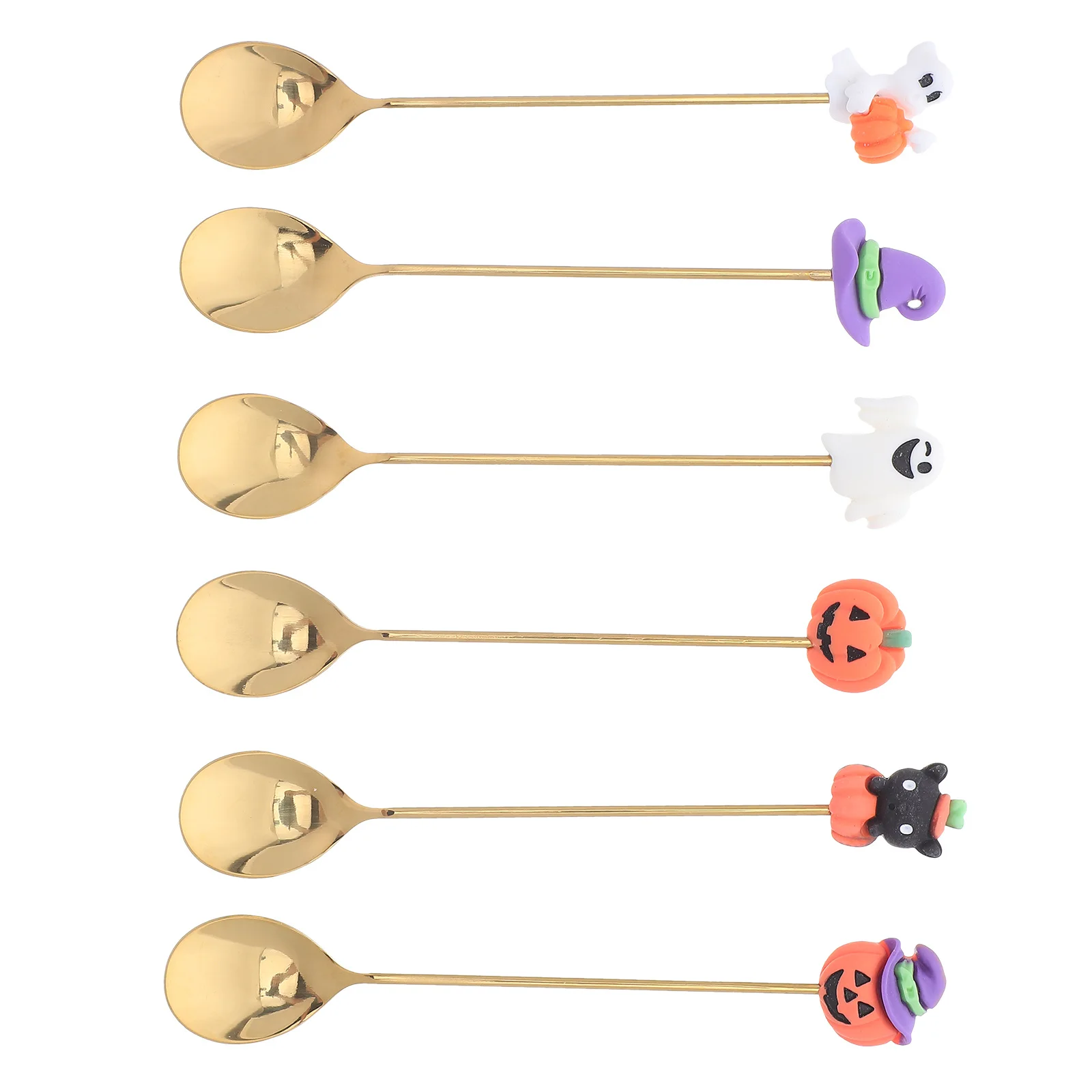 6 قطع من ملعقة الحلوى المصنوعة من الفولاذ المقاوم للصدأ، رأس مستدير، سهلة التنظيف، ملعقة معدنية مريحة للحفلات