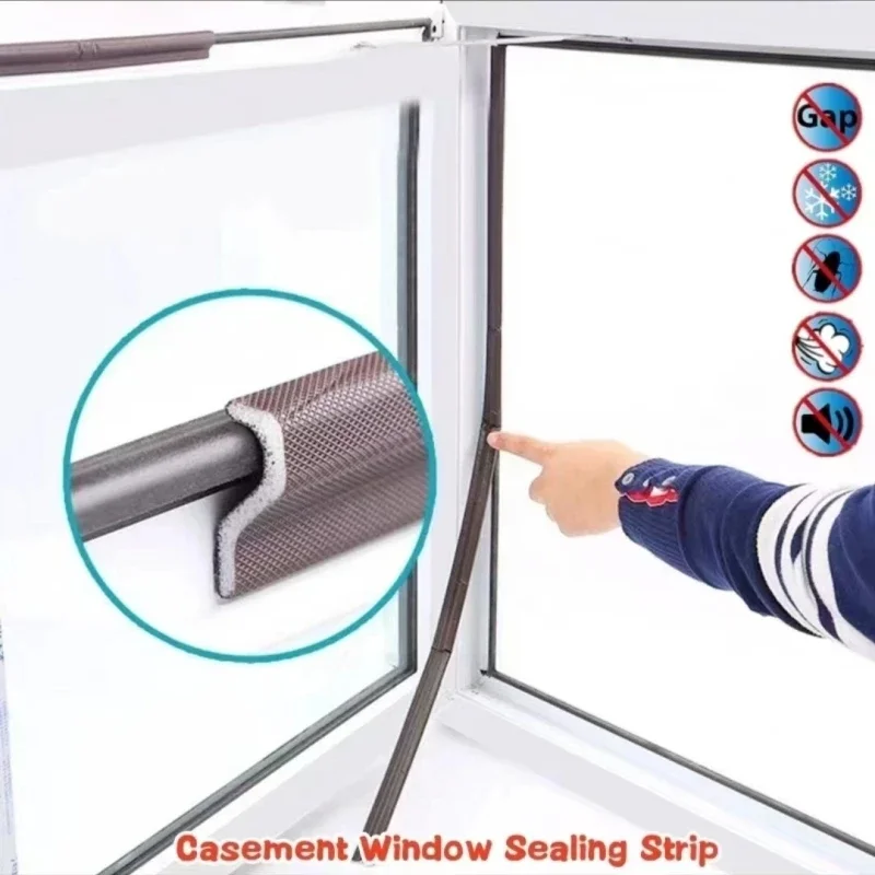 2M Acoustic Insulation Foam Window Weather Seal Strip for Sliding Door Windows Windproof Soundproof Cotton Seal Gap Filler