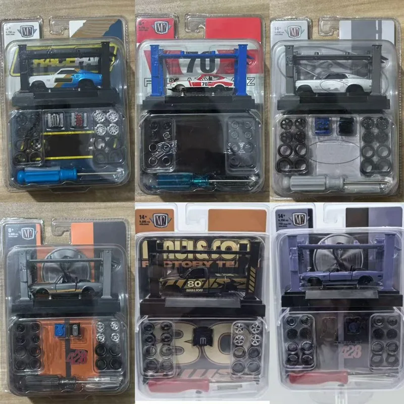 Modelo de coche fundido a presión a escala 1:64 M2, con juegos de ruedas/neumáticos y accesorios de destornillador, coleccionable y montable, regalo ideal para hombres