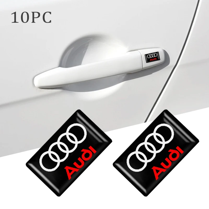 10pcs/set 3D Styling Car Epoxy Emblem Stickers Decor Accessories For Audi S line A4 b6 b8 b7 b9 b5 A6 A3 A8 Q3 Q5 Q7 RS4 RS7 8V