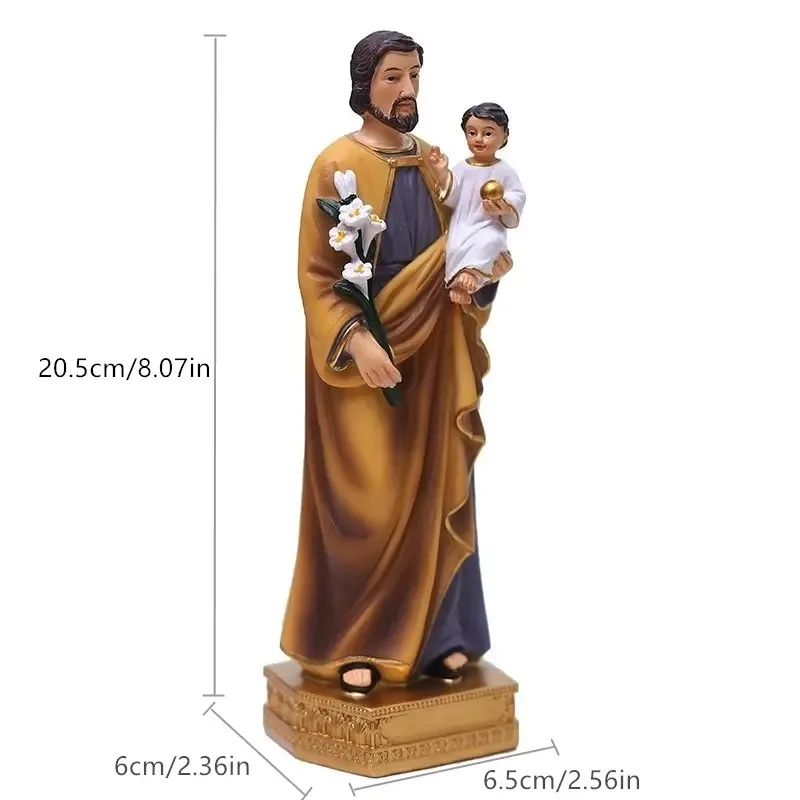 St. Joseph and Child Jesus Statue Figure Catholic Ornaments Church Desktop Decoration Resin Crafts