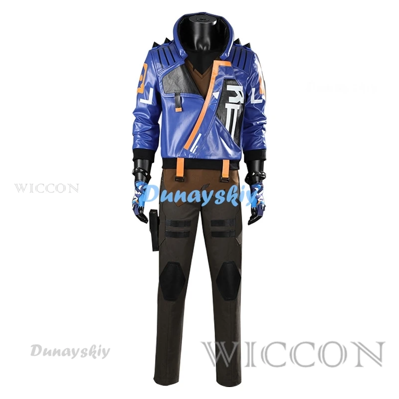 

Game Valorant Yoru Cosplay Men Costume Roleplay Fantasia Outfits Jacket Gloves Man Fancy Dress Up Party Clothes For Role Playing