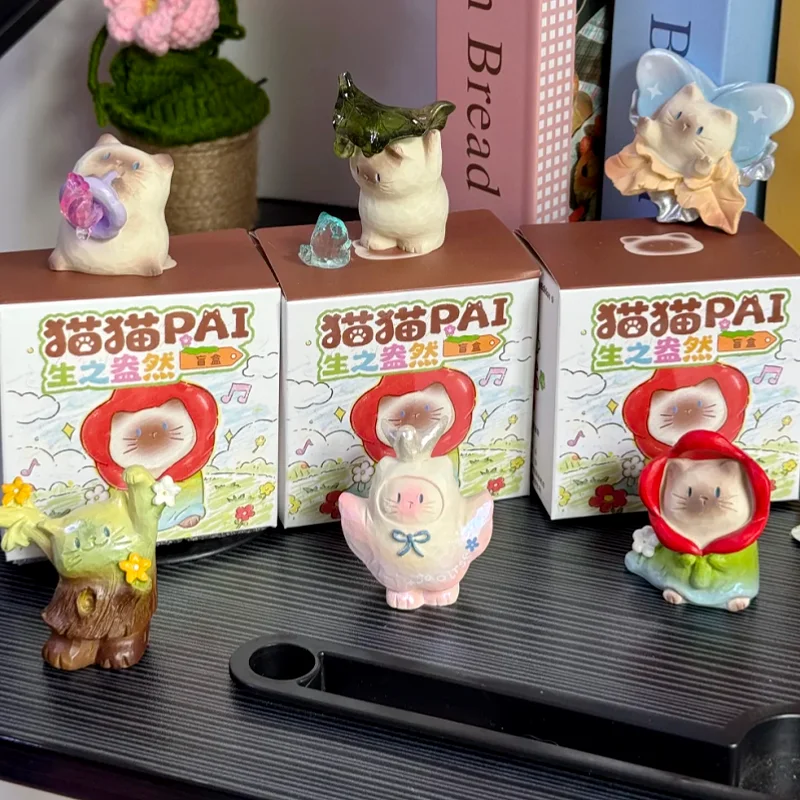 Authentische Cat Pai Mini Blind Box Niedliche Modische Trendige Puppen Schreibtischdekoration Geburtstagsgeschenk Trendige Sammelfiguren Kawaii Katze