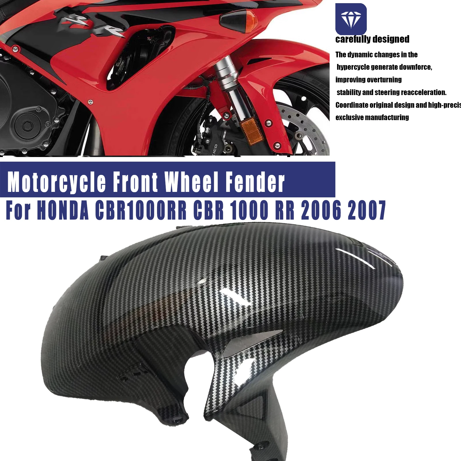 

Motorcycle Mudguard Front Tire Fender Fairings Accessories ABS Carbon Fiber Injection For HONDA CBR1000RR CBR 1000 RR 2006 2007