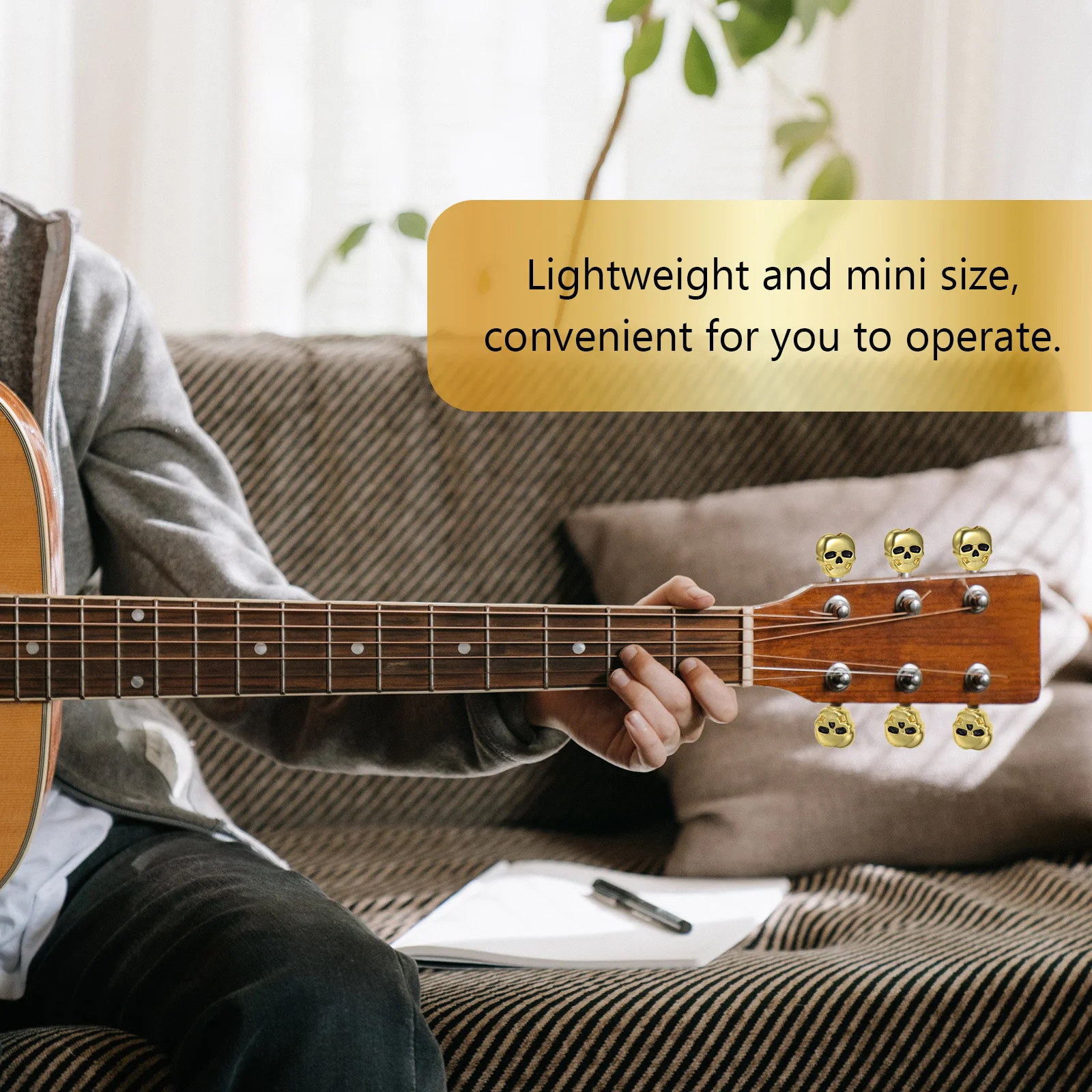 

6Pcs Guitar Tuning Pegs Premium Heads Lightweight Replacement Parts for Electric and Folk Guitars