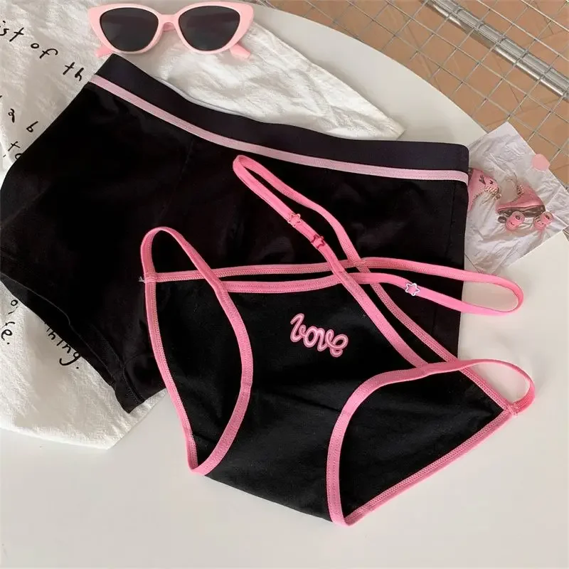 Sexy Couple Lingerie For Women Men's Boxers Panties Hollow Frenulum Chiasma Underwear Boys and Girls Bragas Sexys Tanga