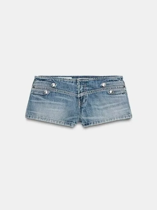 

Spring 2026 Low Waist Denim Shorts New Style Retro Versatile Casual Hot Pants Ladies Straight Leg Cotton Jeans Shorts