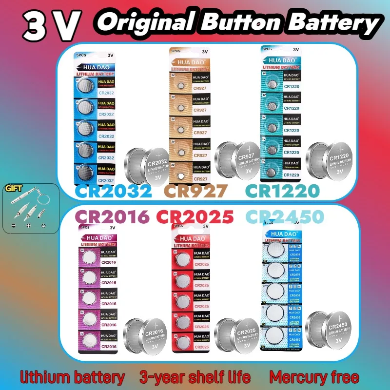 

3V CR2032 Lithium Battery CR2025 CR2016 CR1220 CR2450 CR927 Button Battery CR2032 Batteria CR 2032 For Watch Toy Remote Control