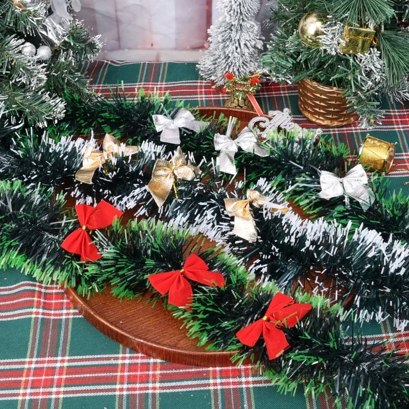 2 m, 10mの緑の杖,クリスマスの弓,花輪のペンダント,結婚式のパーティー,家の装飾のための吊り下げられた緑の杖リボン