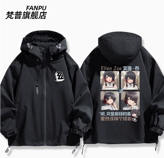 Anime Zenless Zone Zero Ellen Joe Windjack Hoodie Cosplay Herfst Winter Mannen Vrouwen Jas Losse Tops