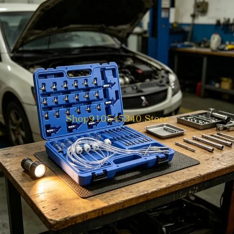 U2JA Return Flow Test Kit with Direct Return Line Attachment, Rapid Couplings, and Clear Vessels for Common Rail Cylinder Flow