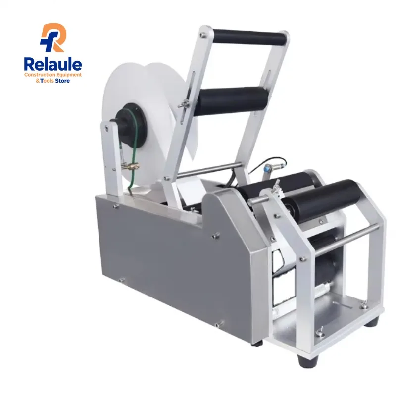 LM-50T Glass Plastic Small Drink Printing Sticker Bottles Label Semi Automatic Round Bottle Labeling Machine